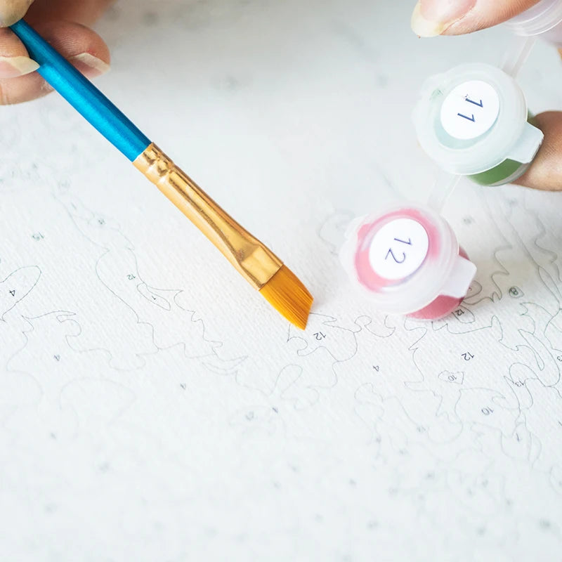 Peinture à numéros moderne “Fleurs Élégantes” – Kit DIY avec cadre – Image 3