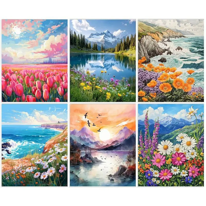 Peinture à Numéros DIY – Paysage Moderne sur Toile