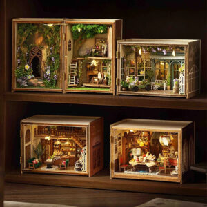Maison Miniature en Bois 3D à Assembler – Kit DIY avec Meubles et Lumière