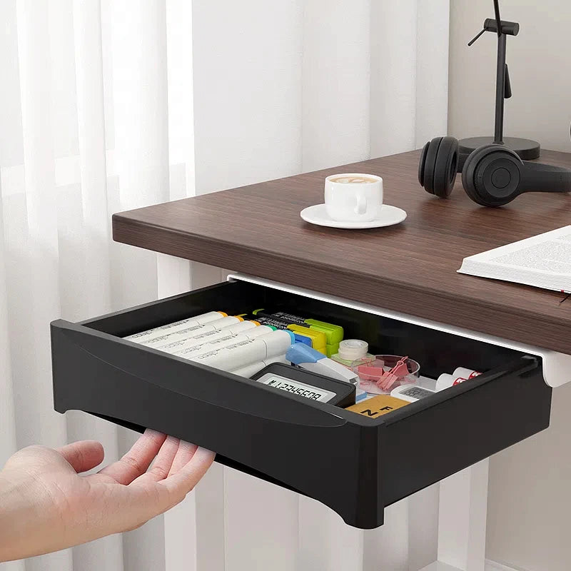 Armoire de rangement sous bureau – Tiroir caché & gestion des câbles