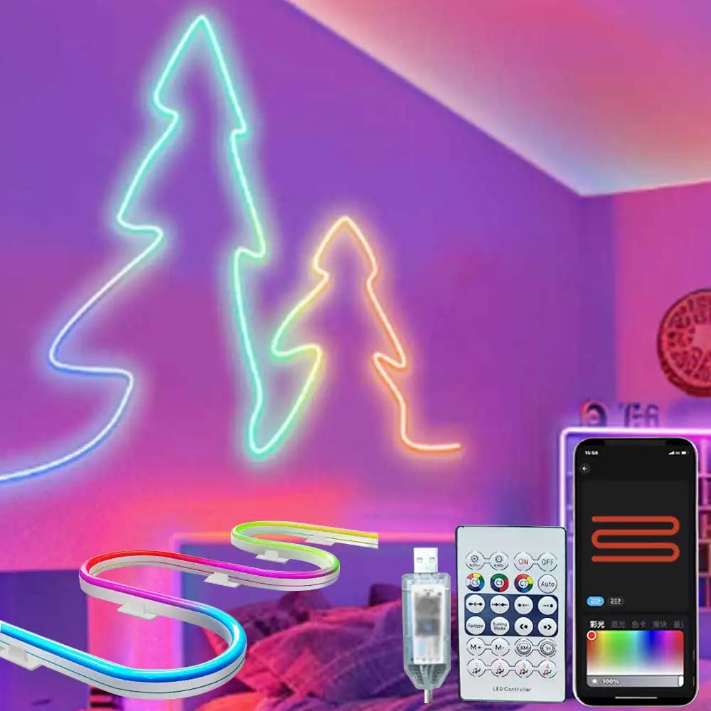 Bande LED Néon RGBIC Bluetooth – Étanche, 1 à 5 m – Image 3