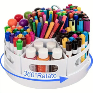 Organisateur de bureau rotatif 360° – 7 compartiments amovibles