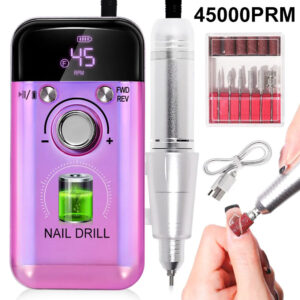 Ponceuse Électrique Professionnelle 45000RPM Rechargeable & Portable – Manucure & Pédicure